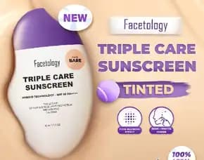 [New Launch] Facetology Triple Care Sunscreen Tinted Spf 50 Pa++++ 40ml