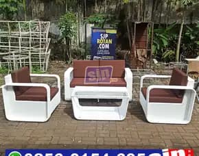 Sofa Rotan Sintetis Outdoor, Sofa Rotan Minimalis, Sofa Ruang Tamu Rotan