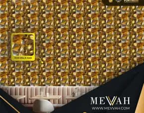 (Mevvah) Wall Panel 3d Gold Pvc Restoran Di Palu
