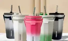 Tumbler 600ml 2in1 Premium  Stainless Steel Sus 304 Vacuum Insulated Thermos Tumbler With Handle And
