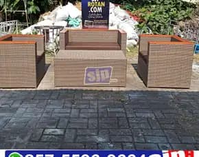 Sofa Rotan Sintetis / Jual Sofa Rotan / Kursi Tamu Rotan Sintetis