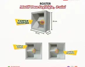 Roster Dinding Motif Dua Segitiga, 2 Sisi Dinding Pagr Rumah