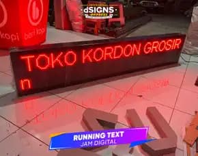Led Running Text - Jam Digital - Neon Box - Huruf Timbul