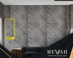 (Mevvah) Panel Marmer Pvc Dinding Abu Abu Di Ketapang