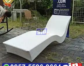 Sunbed Sun Pool Rotan Sintetis Kursi Kolam Renang Rotan Sintetis Lrngkung Lancip