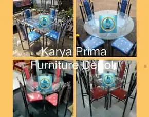 Meja Makan Kaca Minimalist Kuat Dan Awet Plus 4 Kursi Sedia Meja Bulat Dan Persegi Spesial 1 Juta
