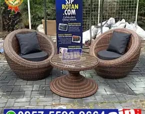 Kursi Rotan Outdoor, Kursi Teras Rotan Sintetis, Kursi Tamu Rotan