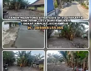 Tanah Dijual Di Bantul, Yogyakarta. Dekat Jec/Kampus/Amplaz. Shm Luas 765m² Strategis Harga Murah