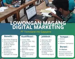 Lowongan Tempat Magang Smk Jurusan Informatika Digital Marketing Malang Bumiaji Graha Agung
