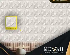 (Mevvah) Bedroom Wall Panel 3d Warehouse Pvc White Di Palu