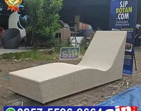 Sunbed Pool Rotan, Sun Lounger Kursi Kolam Renang Rotan Sintetis