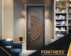 (Fortress) Pintu Motif Kayu Utuh Kupu Tarung Di Palu