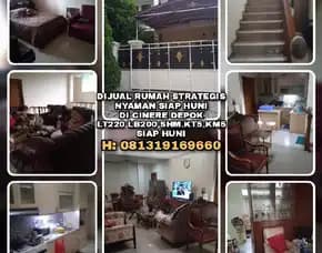 Dijual Rumah Nyaman Strategis Di Cinere Depok.Lt220 Lb200 Shm Kt5 Km5 Siap Huni