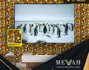 (Mevvah) 3d Pvc Wall Panel Gaming Room Gold Di Palu