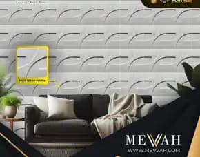 (Mevvah) Modern 3d Wall Panel Pvc Hotel White Di Palu