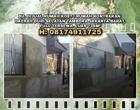 Bu. Dijual Rumah Kost / Rumah Kontrakan Di Duri Selatan Tambora Jakarta Barat.Full Tersewa. Lt 738m2