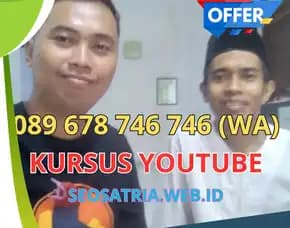Kursus Youtuber Jakarta, Terbukti Menghasilkan ! 089678746746 Lifetime