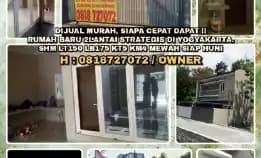 Dijual Murah, Siapa Cepat Dapat !!Rumah Baru 2lantai Strategis Di Yogyakarta.Shm Lt150 Lb175 Kt5 Km4