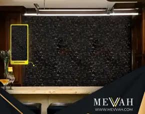 (Mevvah) Marmer Panel Pvc Dekorasi Dinding Motif Corak Hitam Di Ketapang