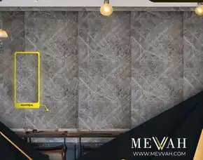 (Mevvah) Marmer Panel Pvc Abu Abu Di Bengkayang