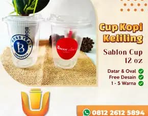 Jasa Sablon Cup Gelas Plastik Custom Solo Surakarta Uniq-Inpack
