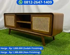Buffet Tv Jati Dengan Finishing Matte Natural