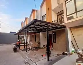 Kanopi Baja Ringan Atap Alderon Rs+Cat Rangka