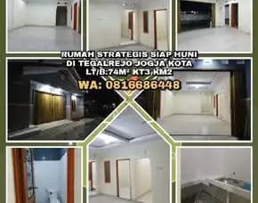 Rumah Shm Strategis Lt/B:74m² Kt3 Km2 Lokasi Tengah Kota Yogyakarta. Wa: 0816686448