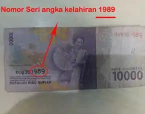Dijual Uang Kertas Nomor Seri Angka Kelahiran 1989