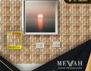 (Mevvah) 3d Wall Panel Gold Pvc Kamar Tidur Di Landak