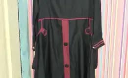 Gamis Hitam Mix Maroon Busana Muslim Wanita