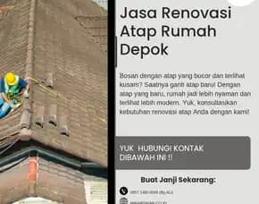 Terpercaya, 0857 1480 8586 (Bp.Ali), Jasa Pasang Atap Rumah Cinere, Cinere Depok
