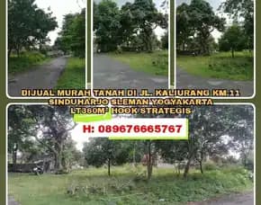 Tanah Dijual, Dijual Murah Tanah Di Jl. Kaliurang Km.11 Sinduharjo Sleman Yogyakarta.Lt360m Hook