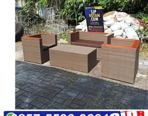 Sofa Rotan Sintetis / Furniture Sofa Rotan / Kursi Sofa Rotan Sintetis