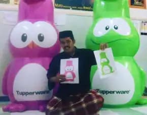 Balon Produk Karakter Botol Custom Bahan Pvc Full Digital Printing