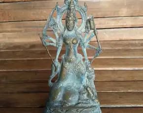 Patung Arca Dewi Durga Perunggu