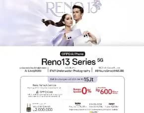 Segampang Itu Kredit Oppo Reno 13f 12 256gb, Dapatkan Promo Bunga 0% & Bebas Cicilan 2x