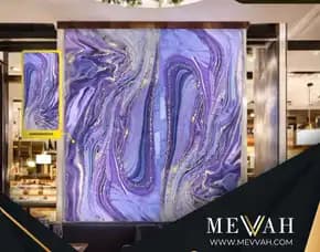 (Mevvah) Wall Panel Motif Marmer Ungu Di Bengkayang