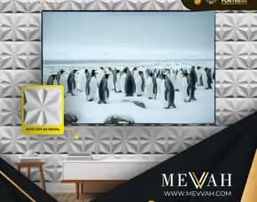 (Mevvah) 3d Wall Panel Marble Pvc Ruang Tamu Di Landak
