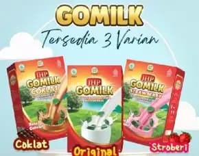 Susu Gomilk Susu Kambing Etawa Rasa Strawberry, Coklat, Original