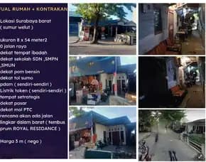 Jual Rumah Usaha Kontrakan Jalan Pesapen Sumur Welut Surabaya Strategis Srt Shm Cocok Buat Usaha