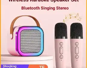 Mini Speaker Bluetooth Karaoke With 2 Microphone K12 Portable Bluetooth Audio Wireless Karaoke