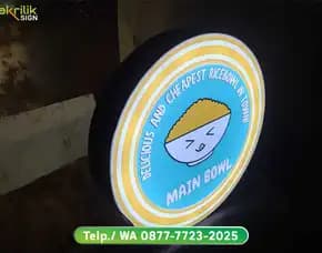 Sign Neon Box Bulat | Neon Box Akrilik