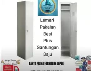 Lemari Besi Loker Pakaian 38x45x185 Spesial1.100.000 Free Ongkir Jarak Terjangkau Ya Gan Free Pasang