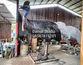 Patung Burung Kaswari Fiberglass