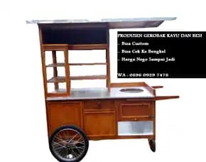 Produsen Pabrik Toko Grosir Gerobak (Model Bakmi Jogja) Bahan Kayu Dan Besi Murah Terdekat Jakarta