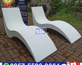 Jual Kursi Kolam Renang Rotan Sintetis, Day Bed Pool Rotan