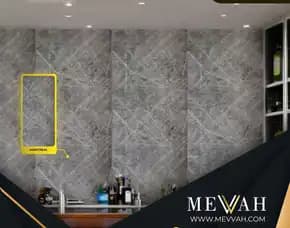 (Mevvah) Wall Pvc Marble Abu Abu Di Singkawang