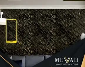(Mevvah) Wall Pvc Marble Panel Hitam Di Sambas