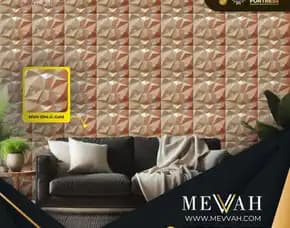 (Mevvah) Wall Panel 3d Dinding Pvc Restoran Gold Di Sambas
